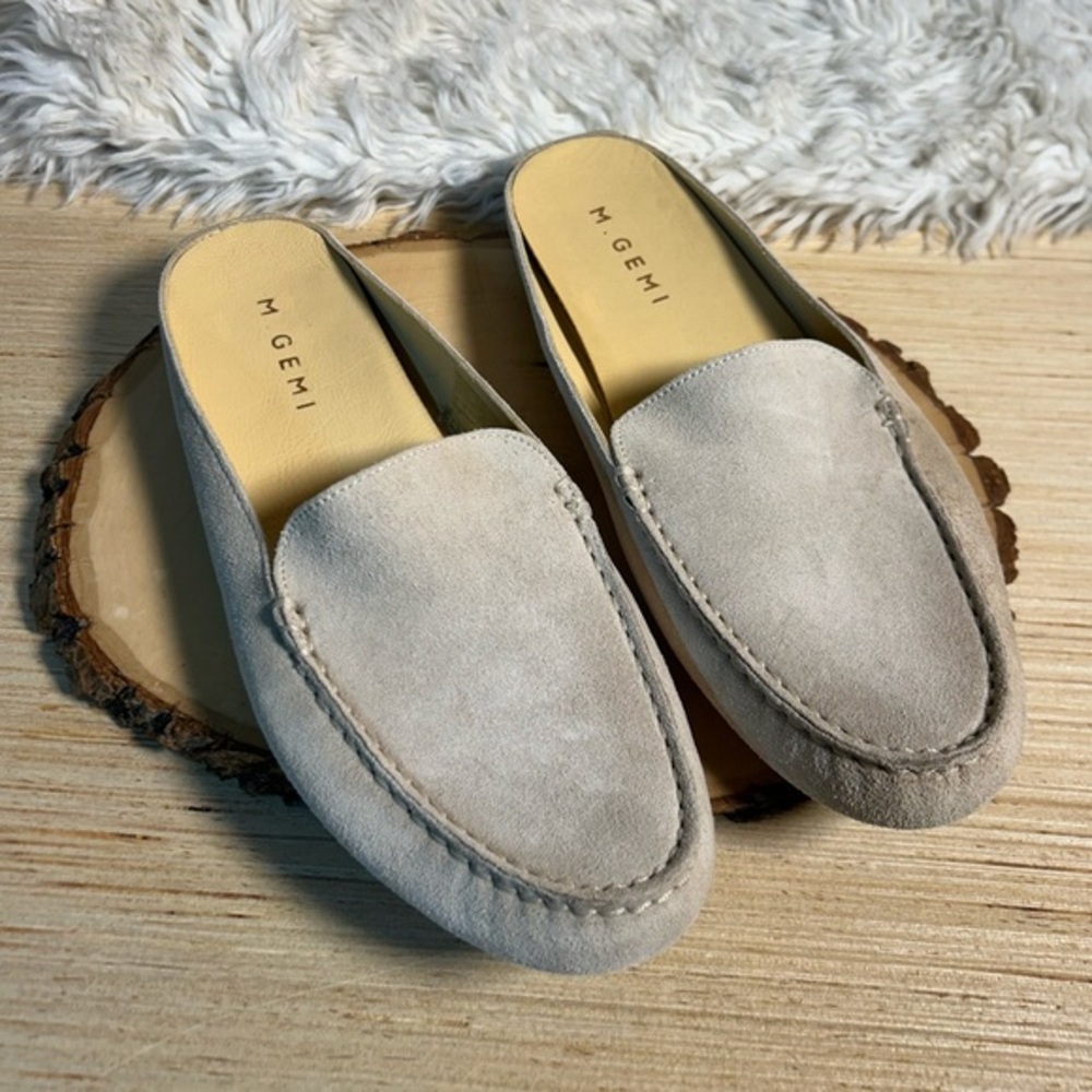 M. Gemi Felize Latte color Suede Slip suede Leather Mule Size 38.5